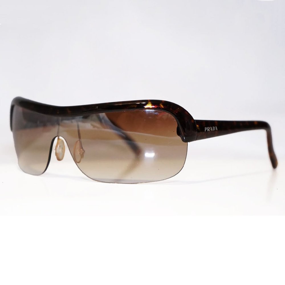 PRADA Shield Sunglasses Brown Tortoise Shell Brown Gradient Lens RARE